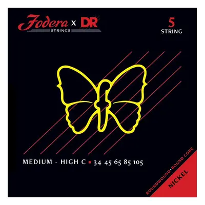 DR Strings Fodera Stainless Steel 5 Medium (High C) 34105