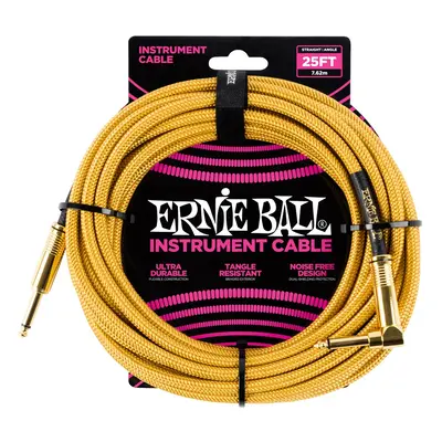 Ernie Ball 25' Braided Cable Gold