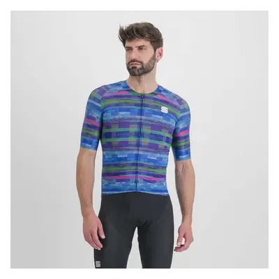 SPORTFUL Rövid ujjú kerékpáros mez - GLITCH BOMBER - kék