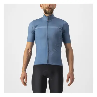 CASTELLI Rövid ujjú kerékpáros mez - PRO THERMAL MID - kék