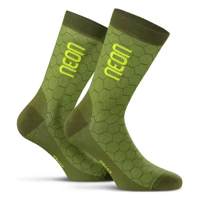 NEON Klasszikus kerékpáros zokni - NEON 3D - sárga/zöld