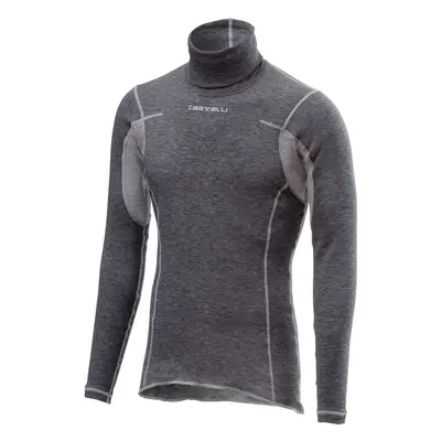 CASTELLI Hosszú ujjú kerékpáros póló - FLANDERS WARM NECK - szürke