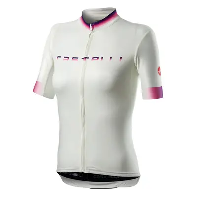 CASTELLI Rövid ujjú kerékpáros mez - GRADIENT LADY - rózsaszín/elefántcsont/fehér