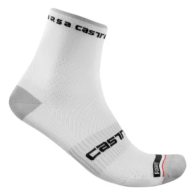 CASTELLI Klasszikus kerékpáros zokni - ROSSO CORSA PRO - fehér