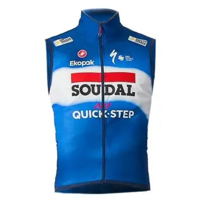 CASTELLI Kerékpáros mellény - SOUDAL QUICK-STEP PRO LIGHT WIND - kék/fehér/piros