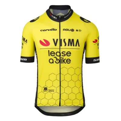 AGU Rövid ujjú kerékpáros mez - REPLICA VISMA | LEASE A BIKE - sárga/fekete