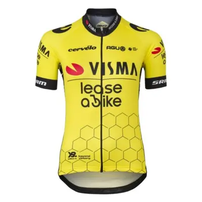 AGU Rövid ujjú kerékpáros mez - REPLICA VISMA | LEASE A BIKE W - sárga/fekete