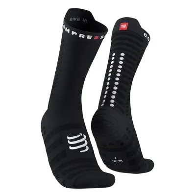 COMPRESSPORT Klasszikus kerékpáros zokni - PRO RACING SOCKS V4.0 ULTRALIGHT BIKE - fekete/fehér