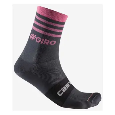 CASTELLI Klasszikus kerékpáros zokni - GIRO D&#039;ITALIA - rózsaszín/szürke