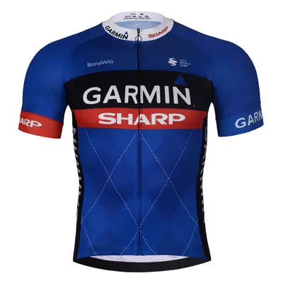 BONAVELO Rövid ujjú kerékpáros mez - GARMIN SHARP - kék/fekete