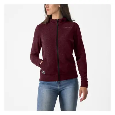 CASTELLI póló - MILANO FULL ZIP W FLEECE - bordó