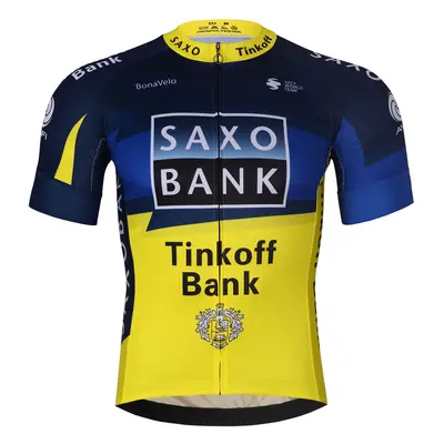 BONAVELO Rövid ujjú kerékpáros mez - SAXO BANK TINKOFF - kék/sárga