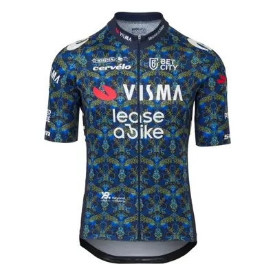 AGU Rövid ujjú kerékpáros mez - TDF TEAM VISMA | LEASE A BIKE - kék/sárga