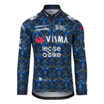 AGU Hosszú ujjú kerékpáros mez nyári - TDF TEAM VISMA | LEASE A BIKE - kék/sárga