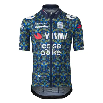 AGU Rövid ujjú kerékpáros mez - TDF TEAM VISMA | LEASE A BIKE KIDS - kék/sárga