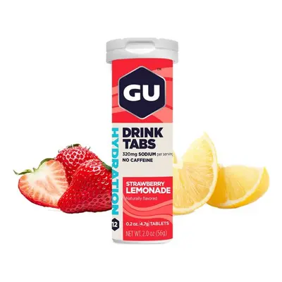 GU Kerékpáros táplálékkiegészítő - HYDRATION DRINK TABS G STRAWBERRY LEMONADE