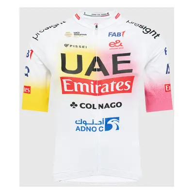 PISSEI Rövid ujjú kerékpáros mez - UAE TEAM EMIRATES REPLICA - GIRO + TOUR - fehér/rózsaszín/sár