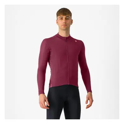 CASTELLI Hosszú ujjú kerékpáros mez - ESPRESSO THERMAL - bordó