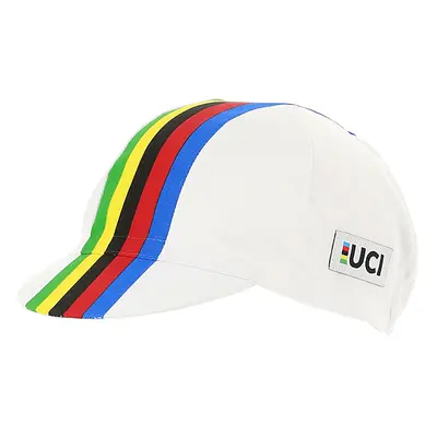 SANTINI Kerékpáros sapka - UCI RAINBOW - fehér/szivárványos