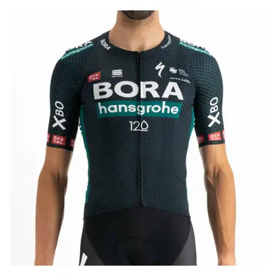 SPORTFUL Rövid ujjú kerékpáros mez - BORA HANSGROHE - zöld/fekete