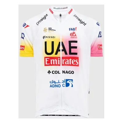 PISSEI Rövid ujjú kerékpáros mez - UAE TEAM EMIRATES REPLICA - GIRO + TOUR JR - fehér/rózsaszín/