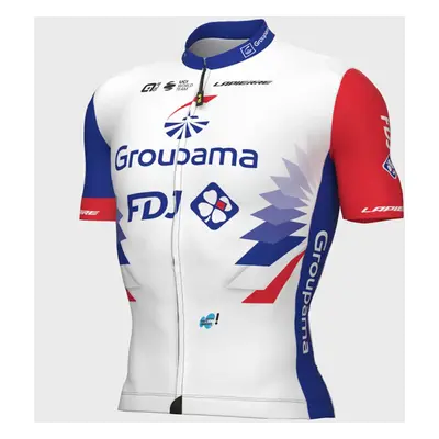 ALÉ Rövid ujjú kerékpáros mez - GROUPAMA FDJ - piros/kék/fehér