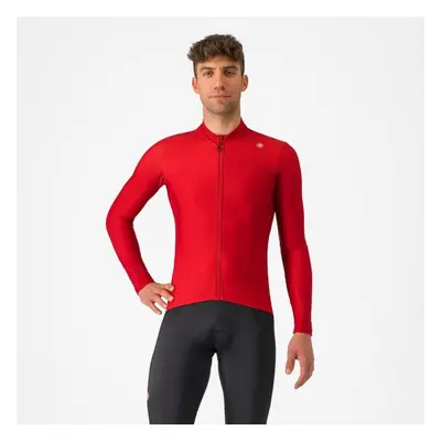 CASTELLI Hosszú ujjú kerékpáros mez - ESPRESSO THERMAL - piros