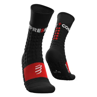 COMPRESSPORT Klasszikus kerékpáros zokni - PRO RACING WINTER RUN - fekete/piros