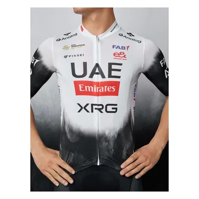 PISSEI Rövid ujjú kerékpáros mez - UAE TEAM EMIRATES REPLICA - fehér/fekete