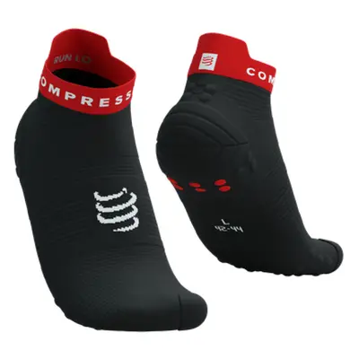 COMPRESSPORT Kerékpáros bokazokni - PRO RACING V4.0 RUN LOW - fekete/piros