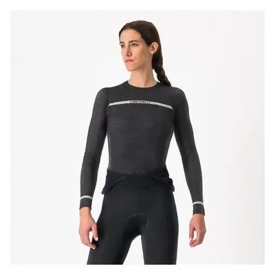 : CASTELLI Hosszú ujjú kerékpáros póló - MERINO SEAMLESS W - fekete