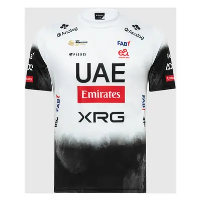 PISSEI Rövid ujjú kerékpáros póló - UAE TEAM EMIRATES - fehér/fekete