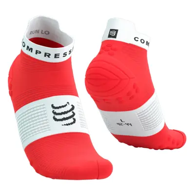 COMPRESSPORT Klasszikus kerékpáros zokni - PRO RACING V4.0 RUN LOW - piros/fehér