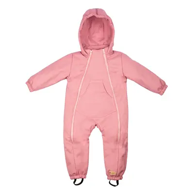 Monkey Mum® Gyermek téli softshell overall báránnyal - Rózsaszín bárány - méret 86/92 86/92