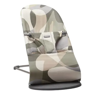 BABYBJÖRN Lounger Bliss Print Khaki zöld pamut, sötétszürke konstrukció