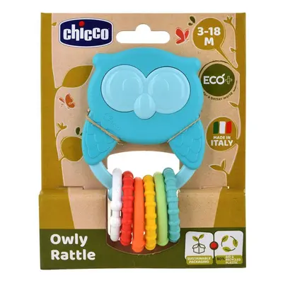 CHICCO Tether csörgővel, érzékelő gyűrűkkel Eco+ Owl Owly 3m+