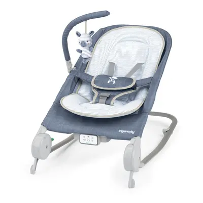 INGENUITY vibrációs masszázsfotel Happy Belly™ Rock-to-Bounce dallamával - Chambray 0m+ kg-ig