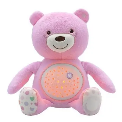 CHICCO Mackó projektorral és zenével Baby Bear First Dreams rózsaszín 0m+