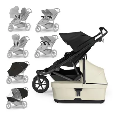 THULE Testvér babakocsi Urban Glide dupla fekete/puha bézs szett