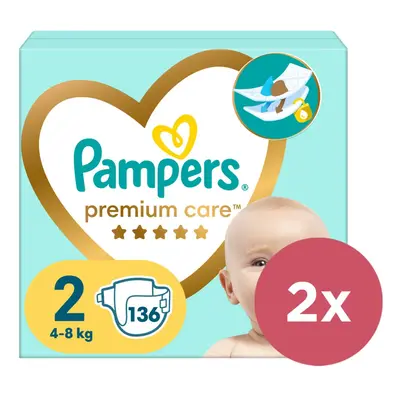 2x PAMPERS Premium Care eldobható pelenka 2-es méret (136 db) kg