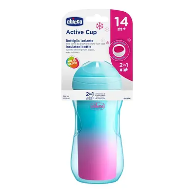 CHICCO Active thermo bögre kemény szájrésszel ml, türkiz 14m+