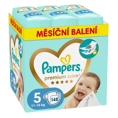 PAMPERS Pelenkák Premium Care eldobható 5-ös méret (148 db) kg - havi csomag