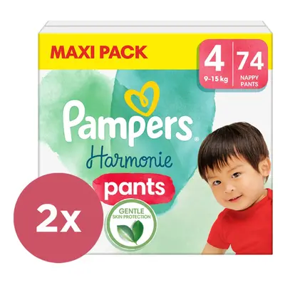 2x PAMPERS Pelenka bugyi Harmonie Pants 4-es méret (74 db) kg