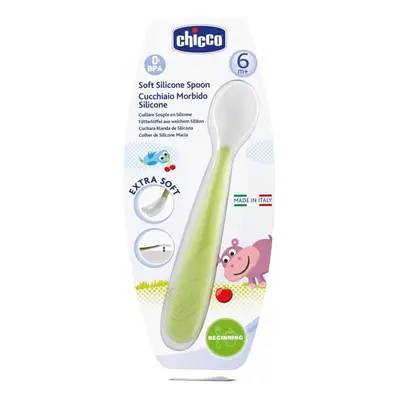 CHICCO Spoon szilikon Soft green 6m+