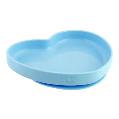 CHICCO Plate szilikon szív, kék-zöld 9m+