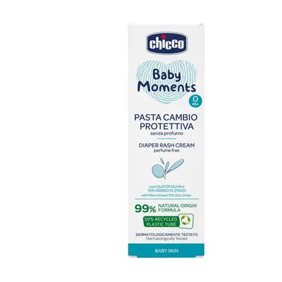 CHICCO Baby Moments baba alsó krém parfüm nélkül 99%-ban természetes összetevőkkel 100ml, 0m+