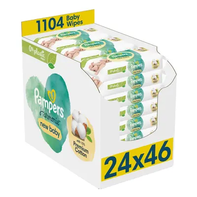 PAMPERS Nedves törlőkendők Harmony New Baby Műanyagmentes 24x46 db