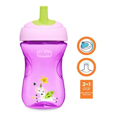 CHICCO Advanced bögre szalma szájrésszel ml lila 12m+