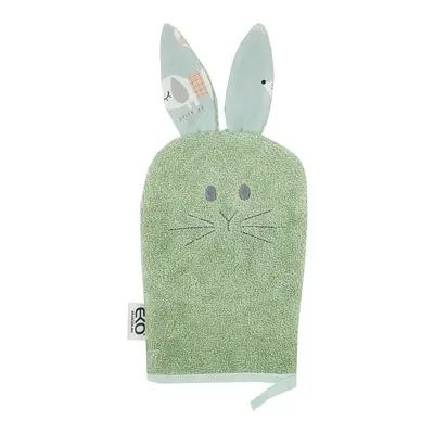 ECO Pamut füles mosdókendő Bunny Olive green 20x15 cm