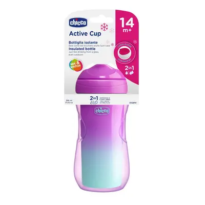 CHICCO Active thermo bögre kemény szájrésszel ml, rózsaszín 14m+